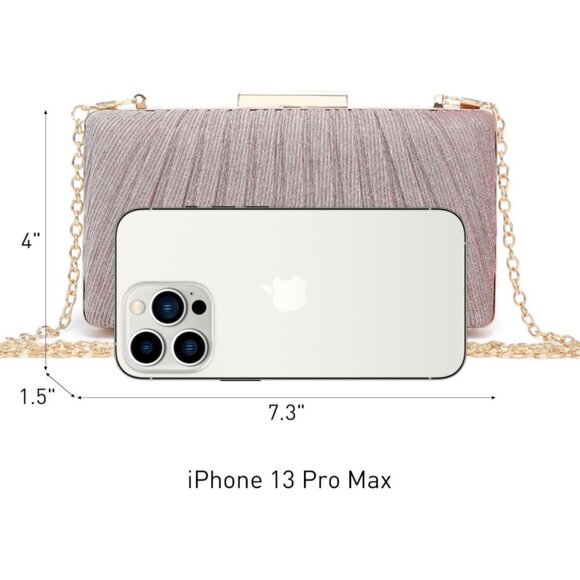 ⚡ Women\'s Evening Cocktail Glitter Formal Party Prom Cream Clutch Handbags